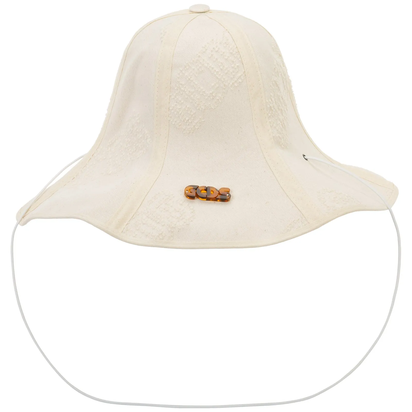 GCDS Frayed Denim Foldable Hat