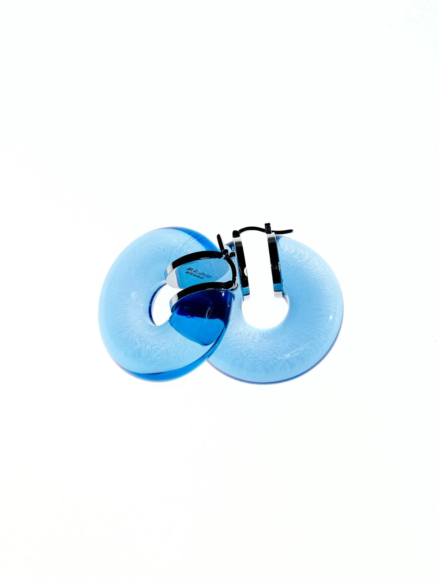 Jil Sander Logo Engraved Neon Hoop Earrings