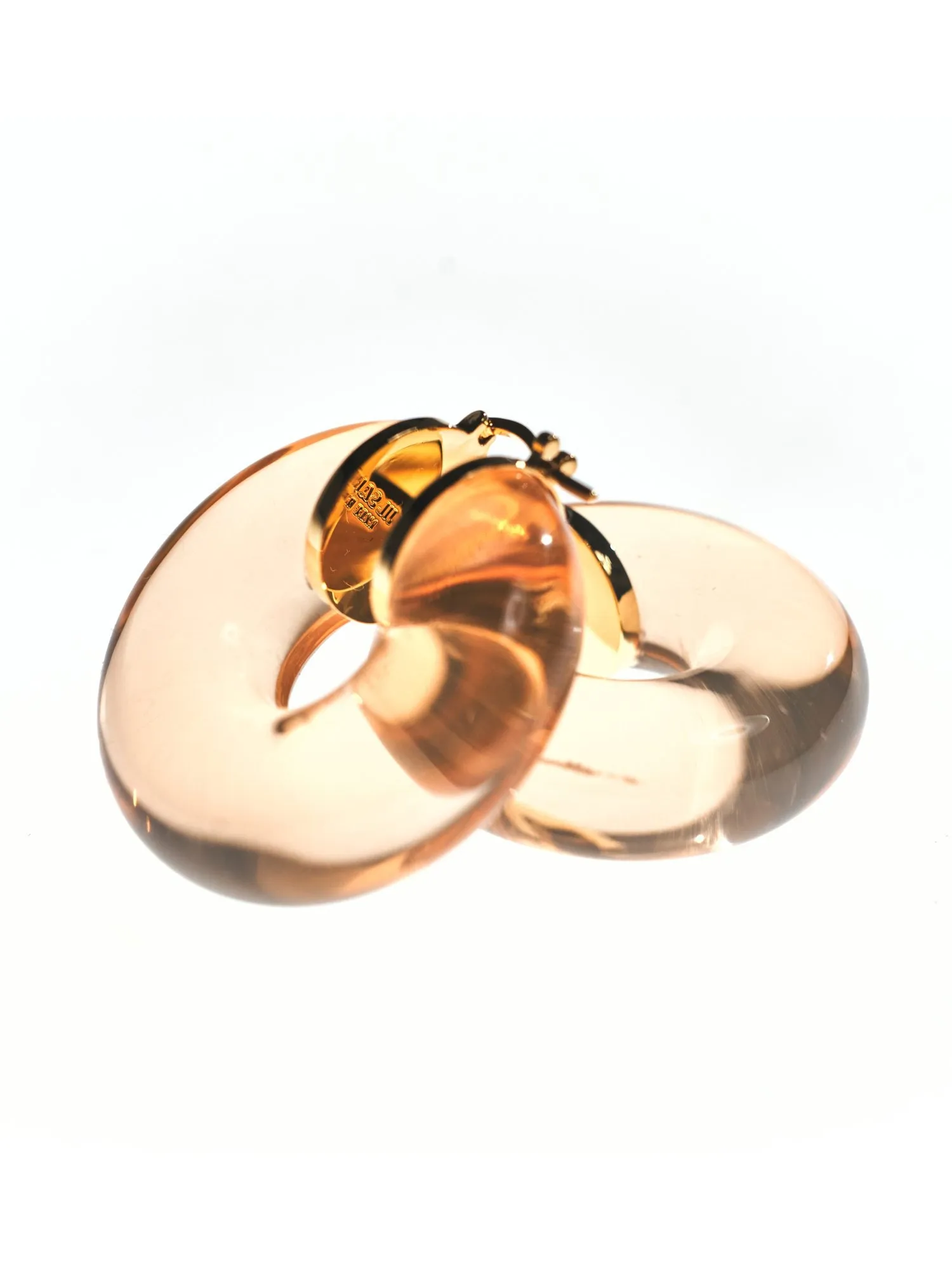 Jil Sander Logo Engraved Neon Hoop Earrings