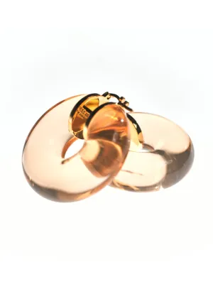 Jil Sander Logo Engraved Neon Hoop Earrings