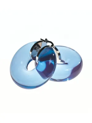 Jil Sander Logo Engraved Neon Hoop Earrings