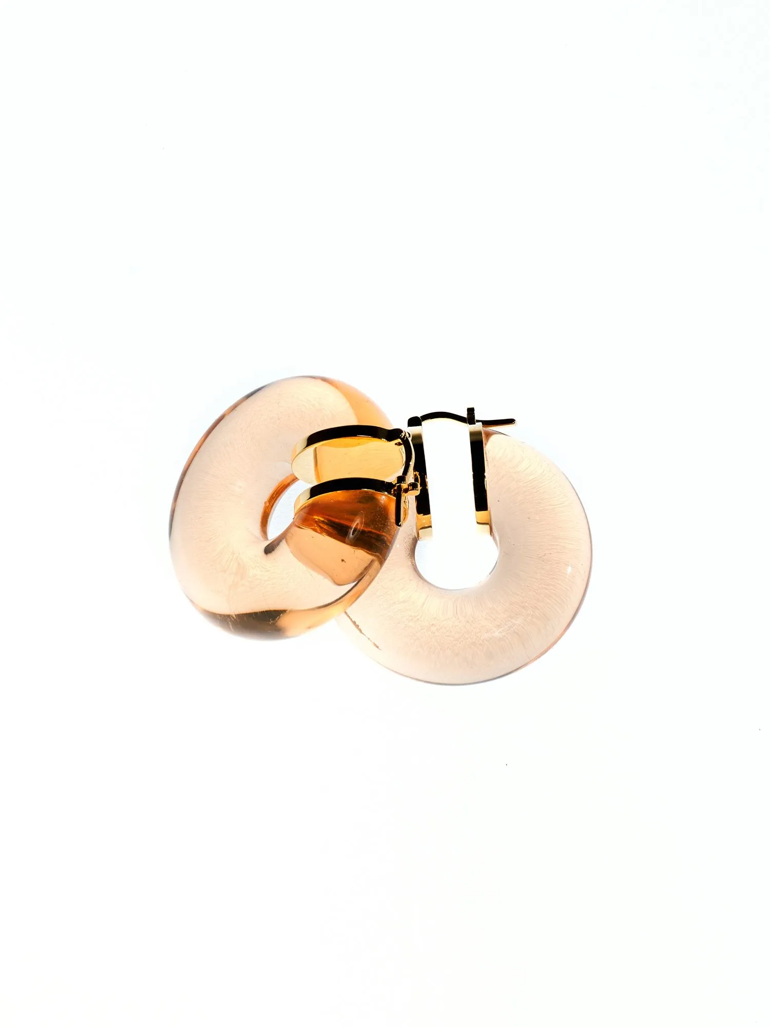 Jil Sander Logo Engraved Neon Hoop Earrings