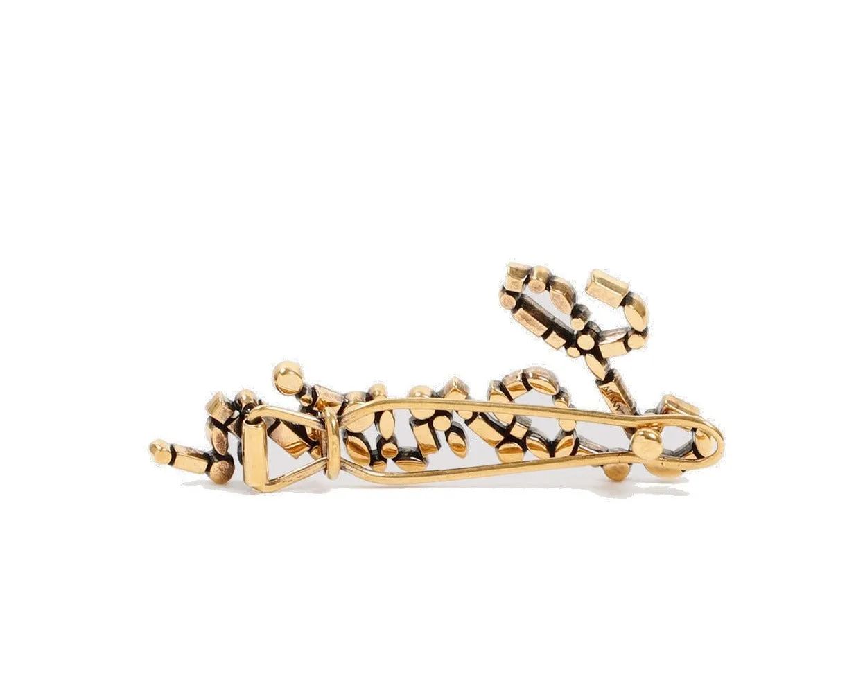 Lanvin Handwriting Logo Embellished Hair Clip