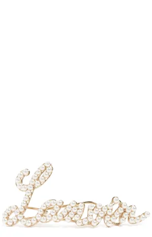Lanvin Pearl Logo Embellished Hair Clip