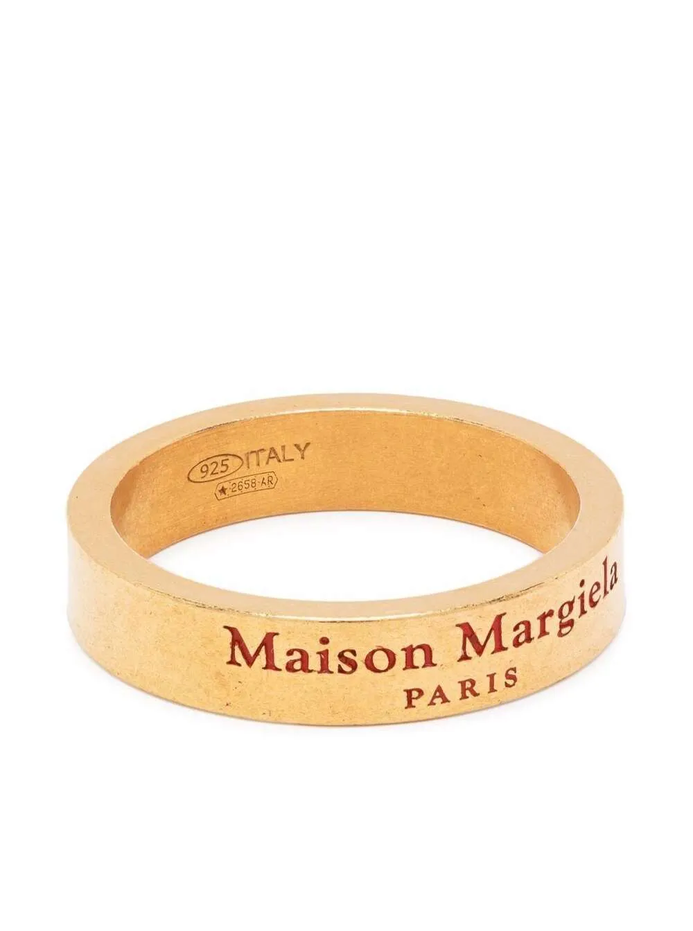 Maison Margiela Logo Engraved Brushed Finish Ring
