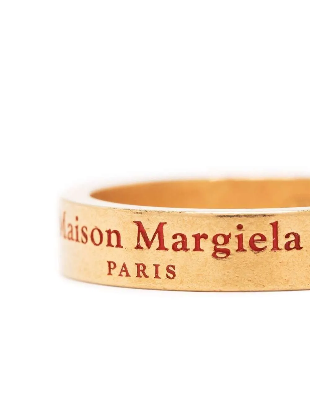 Maison Margiela Logo Engraved Brushed Finish Ring