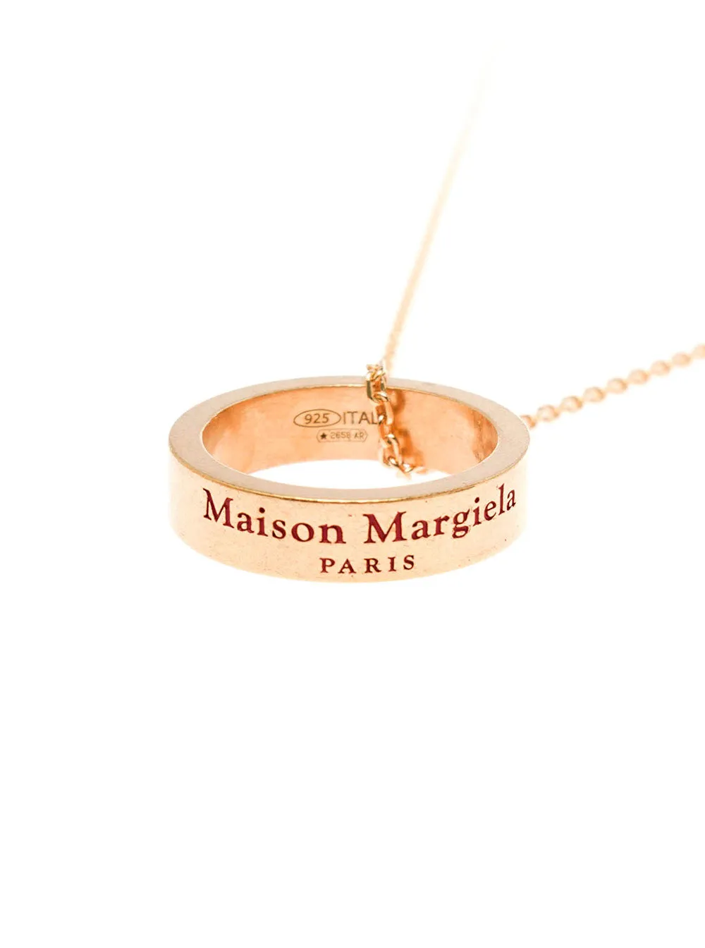 Maison Margiela Ring Pendant Logo Engraved Necklace