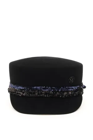Maison Michel Abby Sequin Detailed Sailor Cap