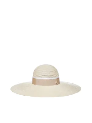 Maison Michel Blanche Logo Plaque Hat