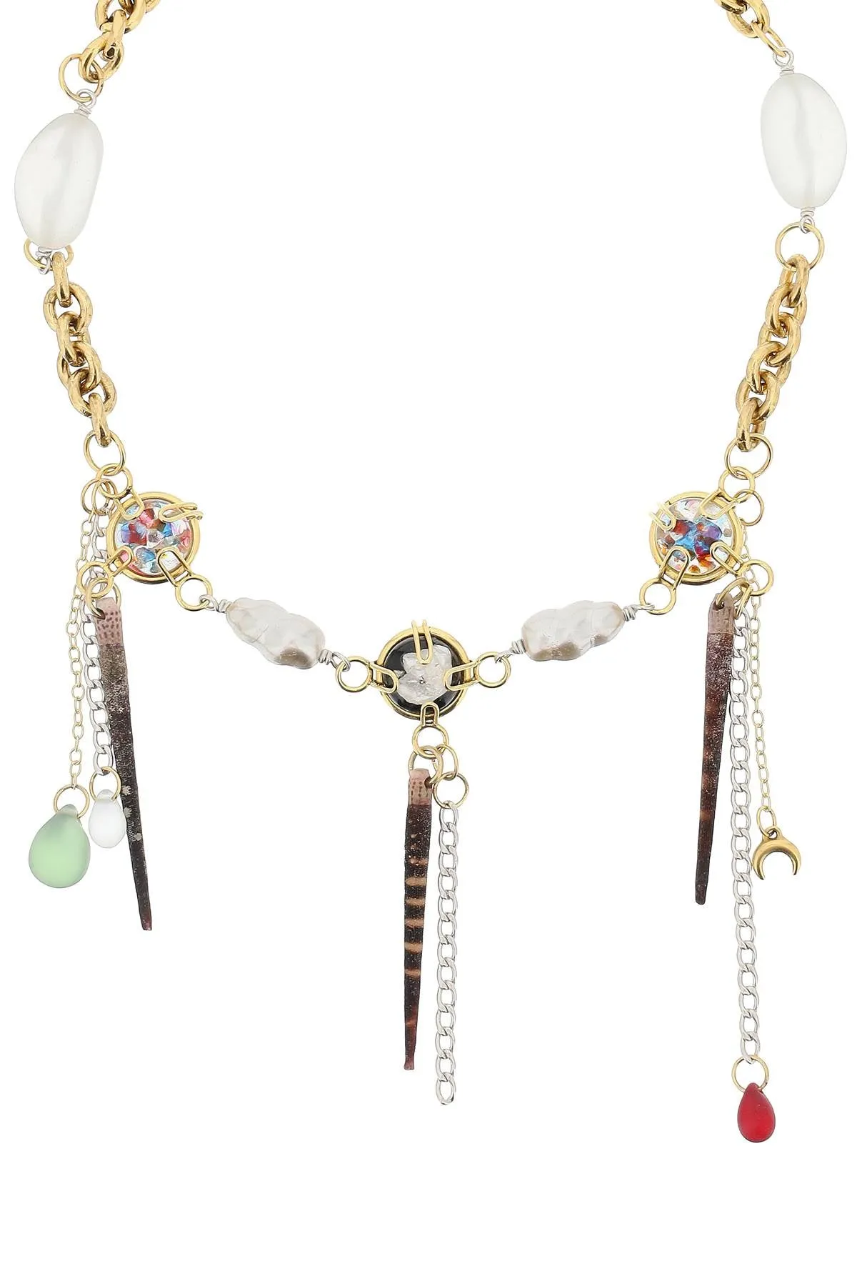 Marine Serre Shaman Charm-Detailed Necklace