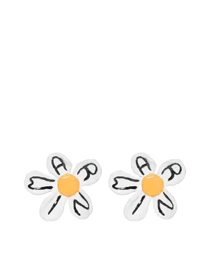 Marni Oversized Painted Flower Earrings