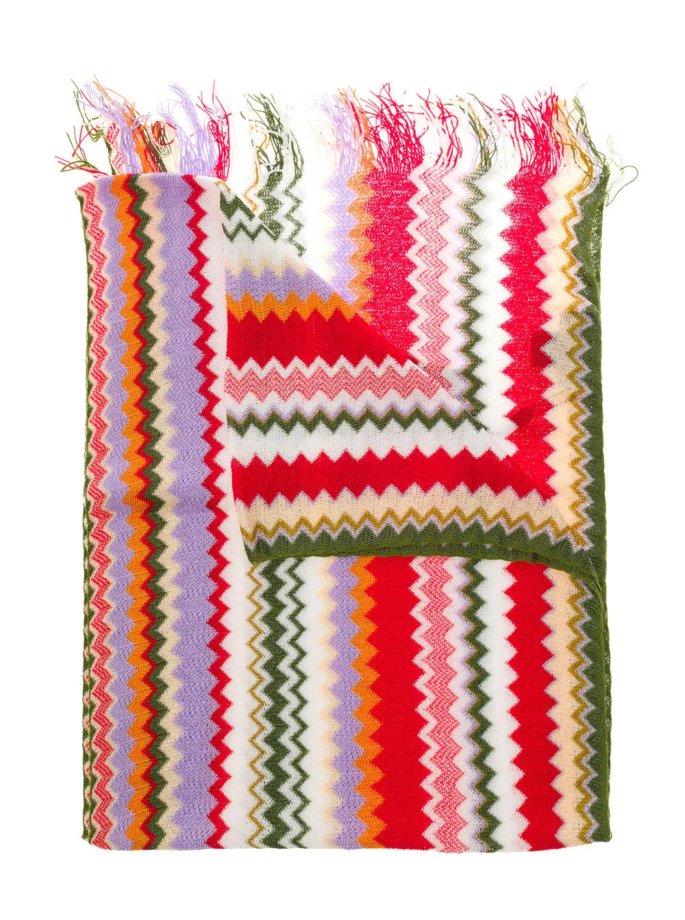 Missoni Zigzag Patterned Fringed Scarf
