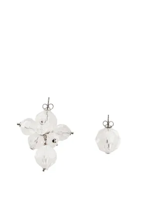 MM6 Maison Margiela Asymmetrical Logo Engraved Earrings