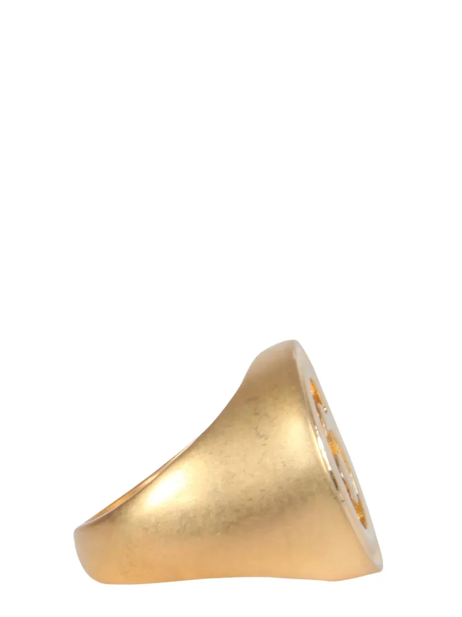 MM6 Maison Margiela Logo Engraved Signet Ring