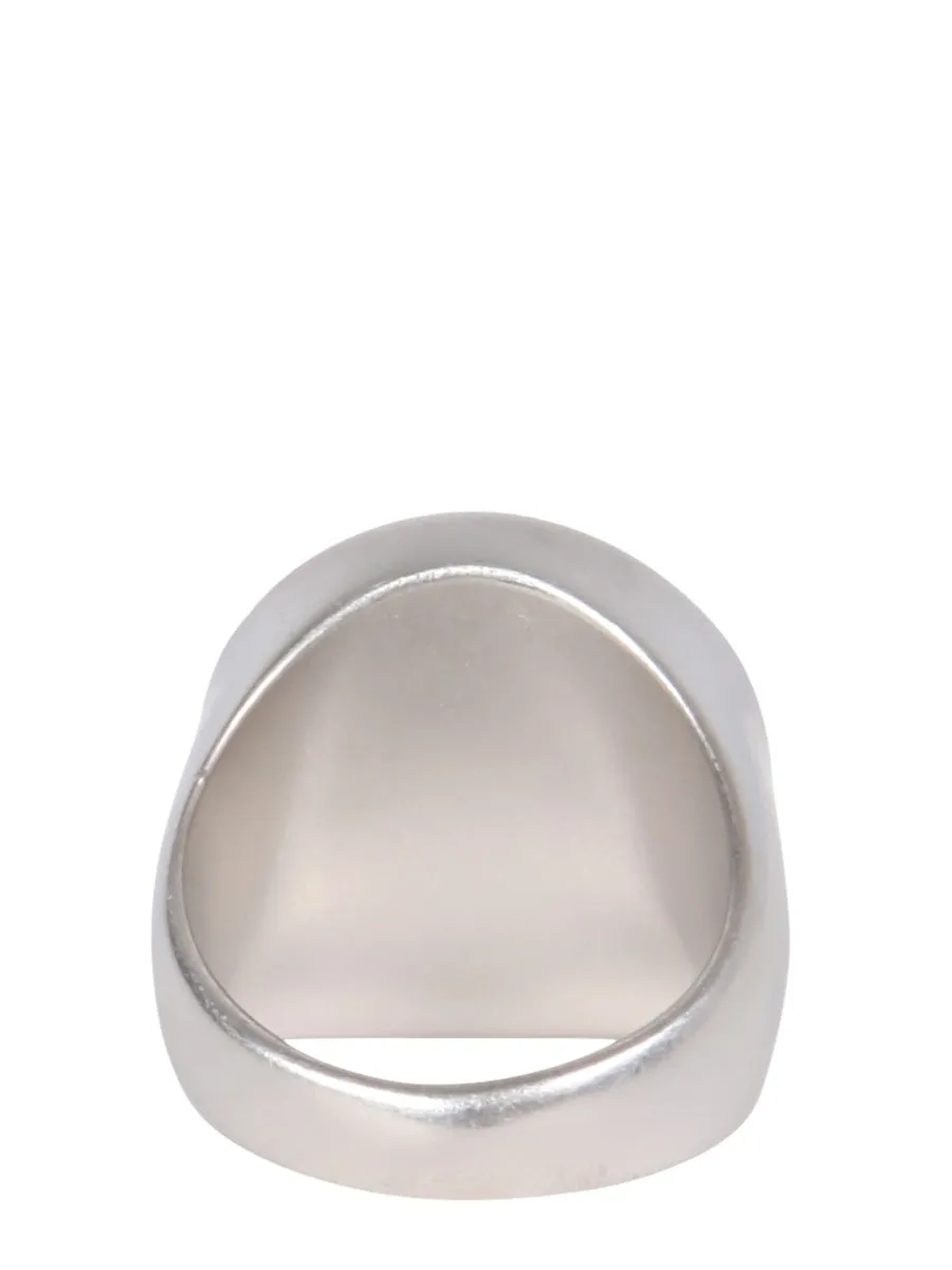 MM6 Maison Margiela Logo Engraved Signet Ring