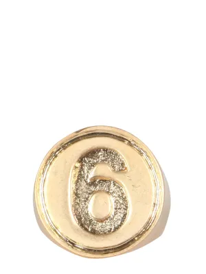 MM6 Maison Margiela Logo Engraved Signet Ring
