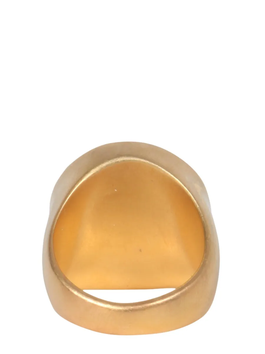MM6 Maison Margiela Logo Engraved Signet Ring