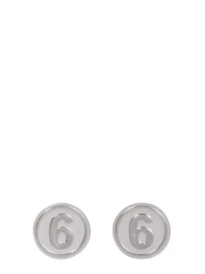 MM6 Maison Margiela Logo Plaque Earrings