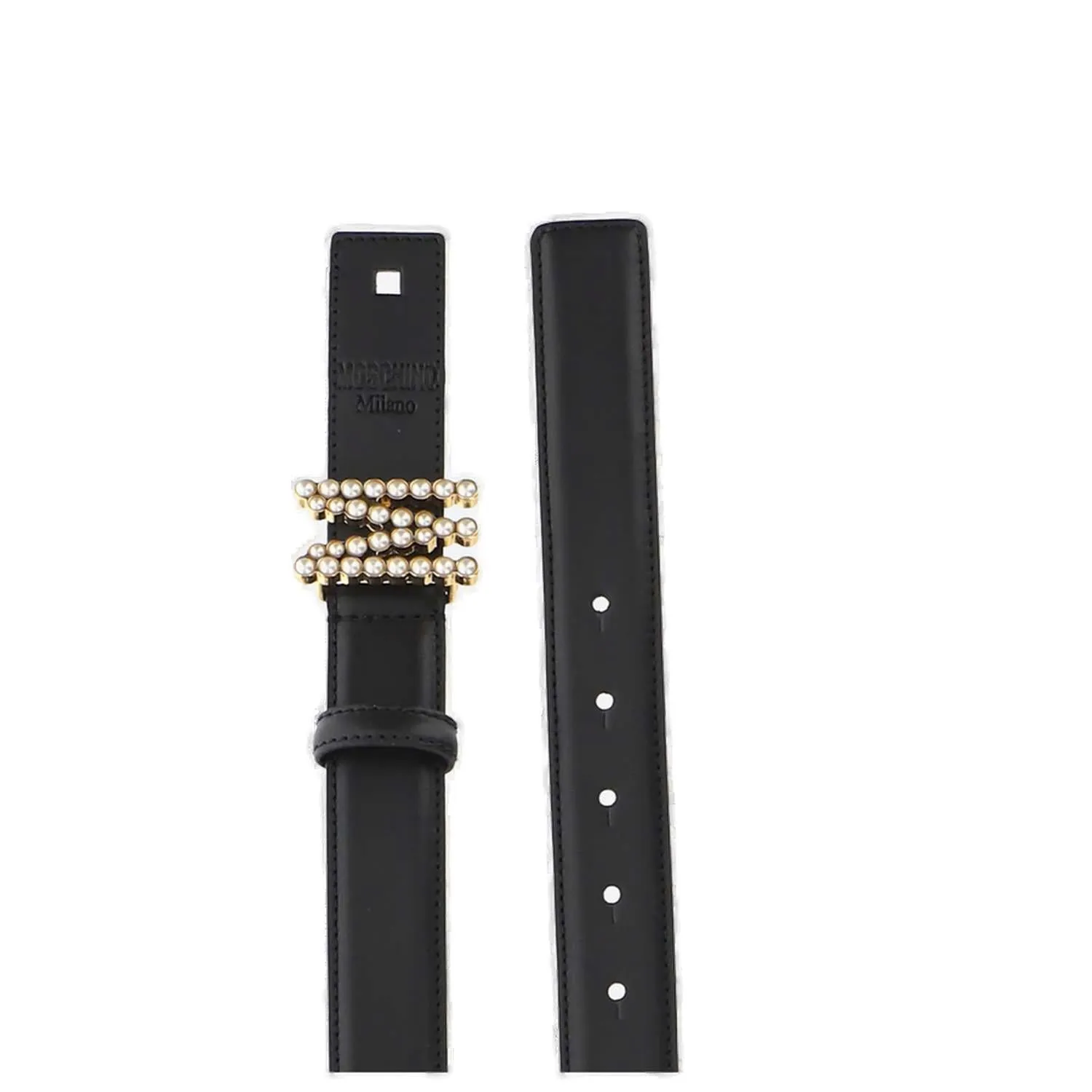Moschino Logo Embellished Buckle Belt