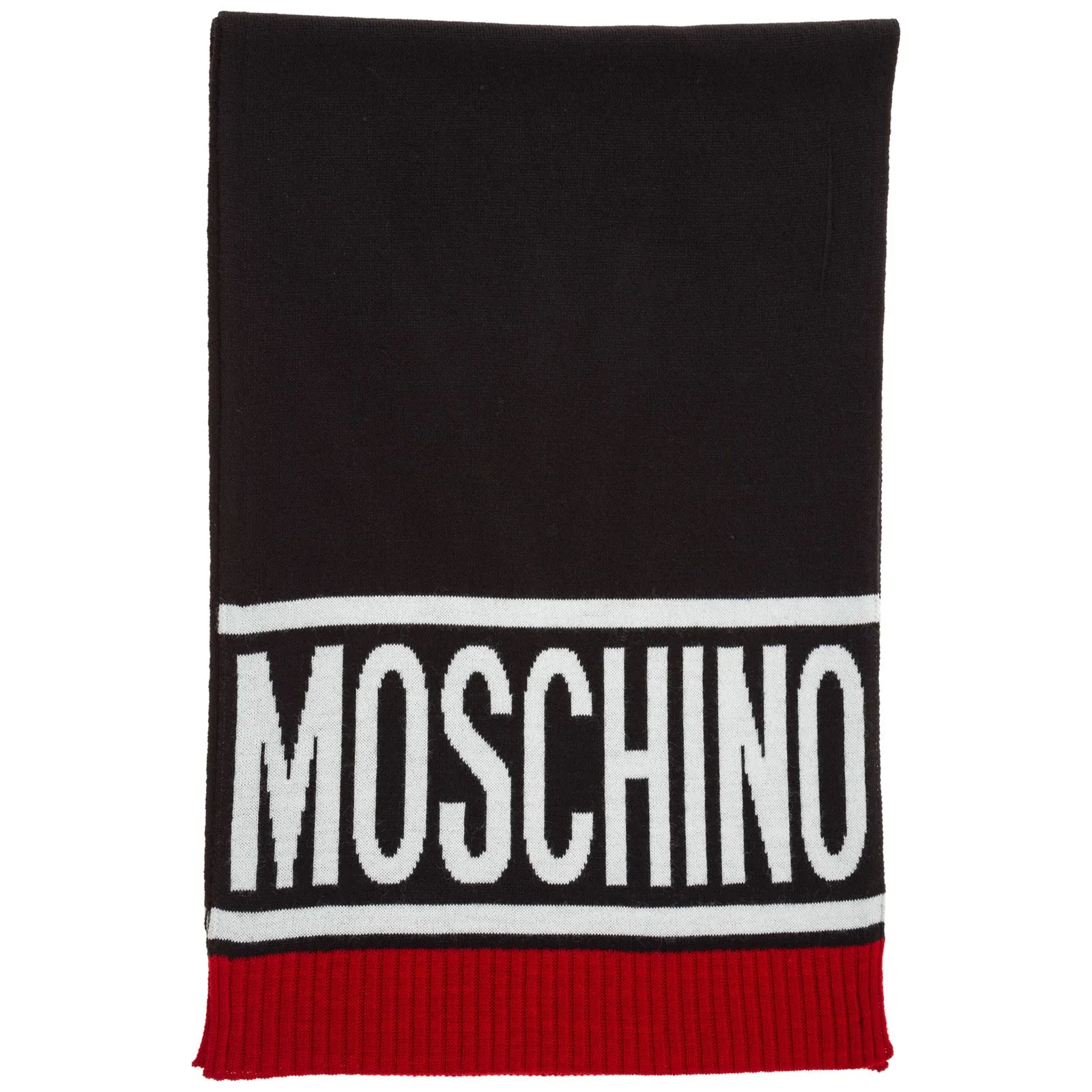 Moschino Logo Intarsia Knit Scarf