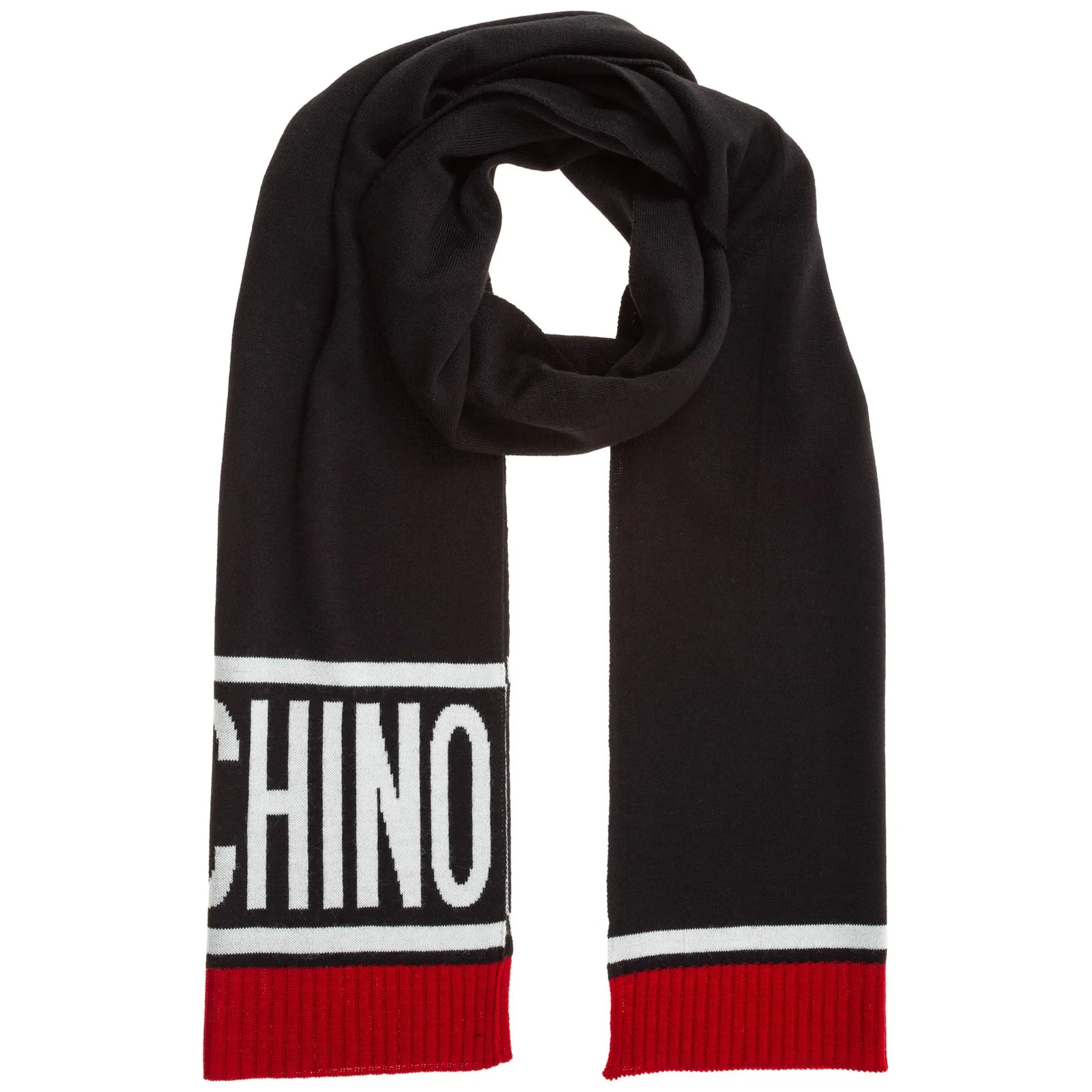 Moschino Logo Intarsia Knit Scarf