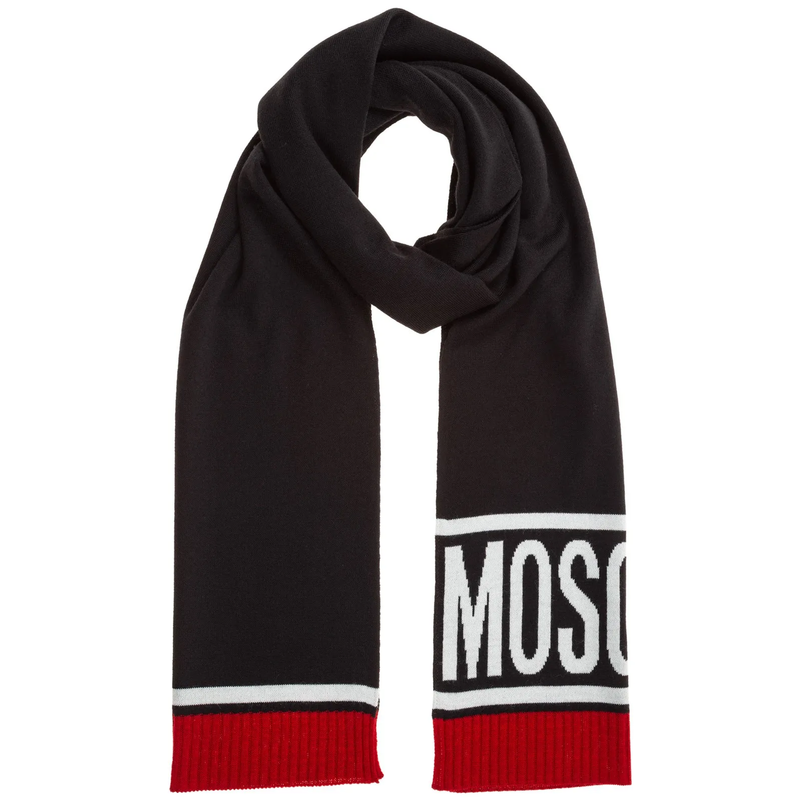 Moschino Logo Intarsia Knit Scarf