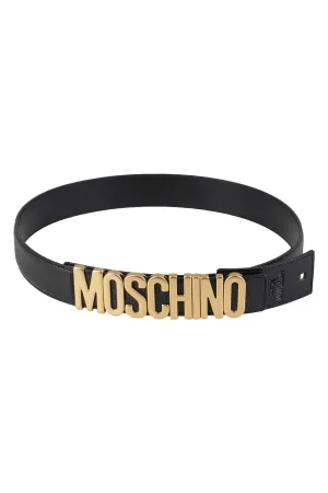 Moschino Logo Plaque Belt