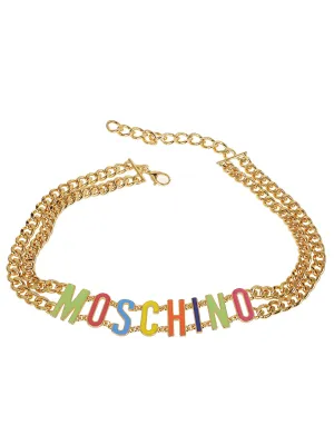 Moschino Logo Plaque Chained Belt