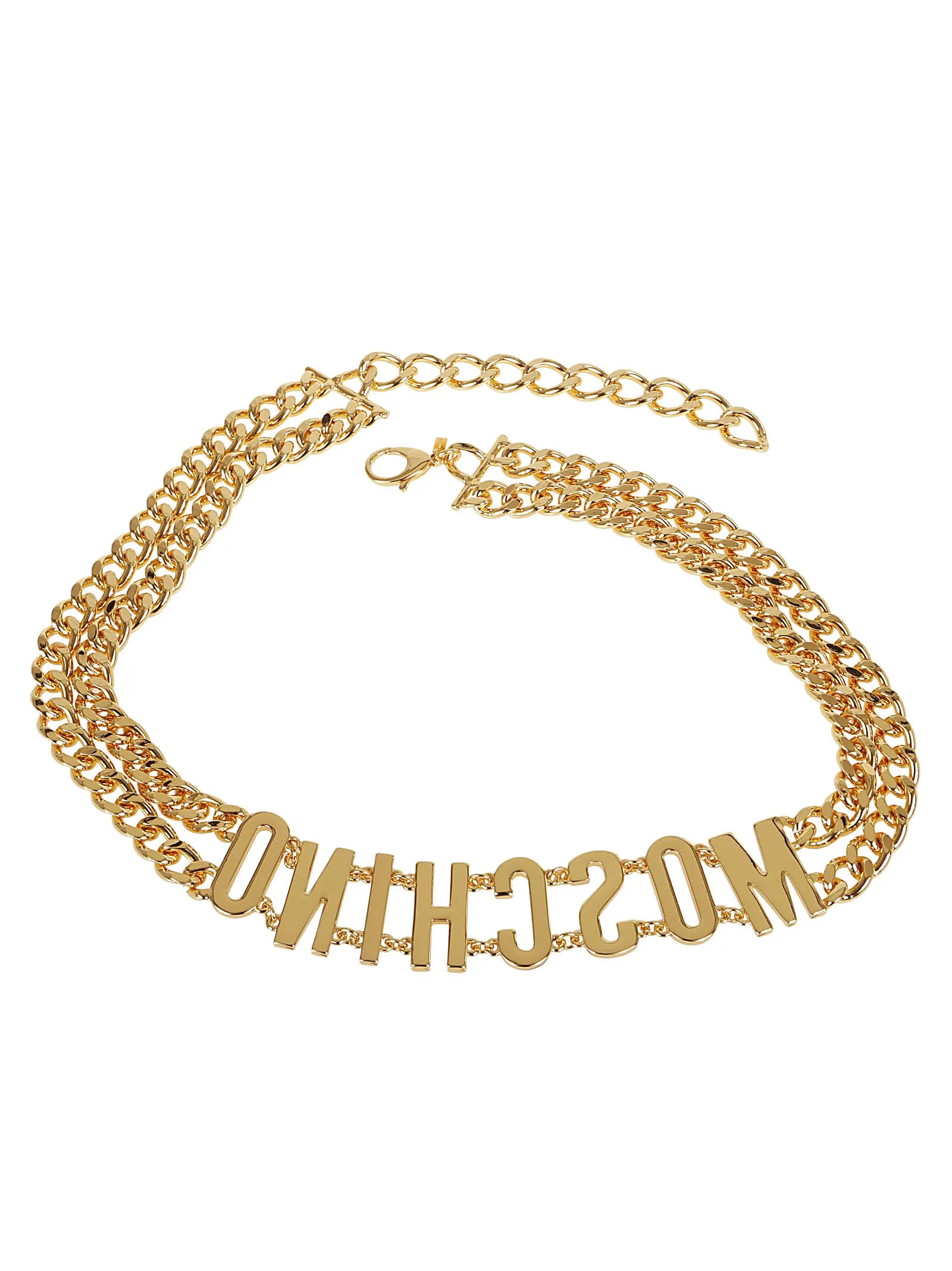 Moschino Logo Plaque Chained Belt