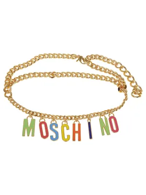 Moschino Logo Plaque Chained Belt