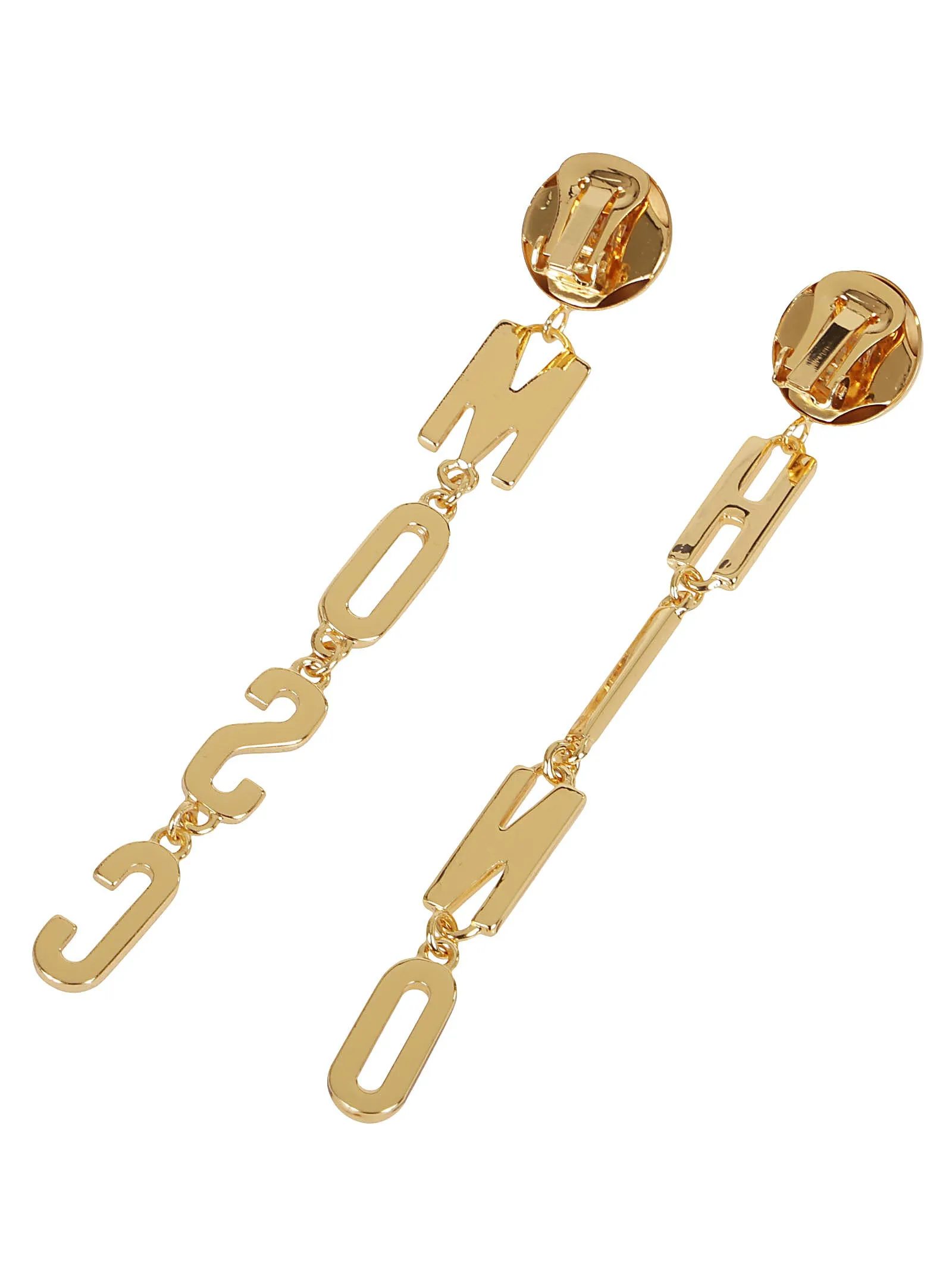 Moschino Logo Plaque Drop Earrings