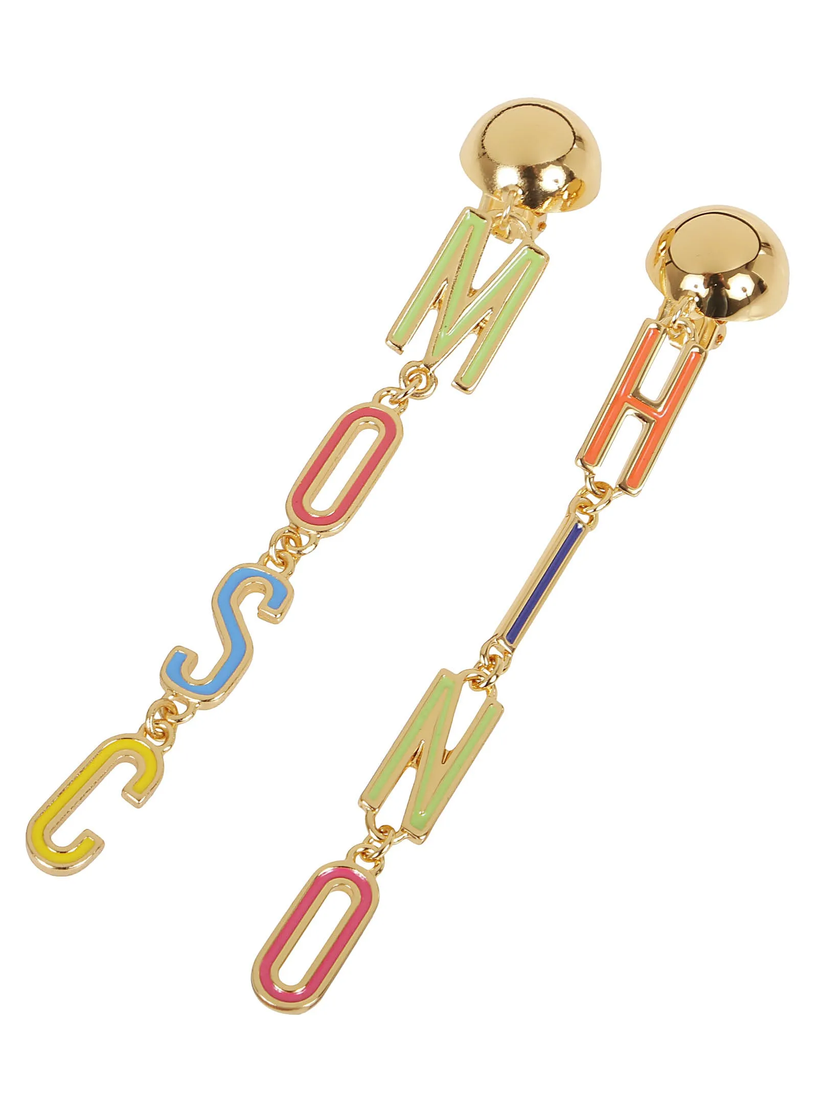 Moschino Logo Plaque Drop Earrings