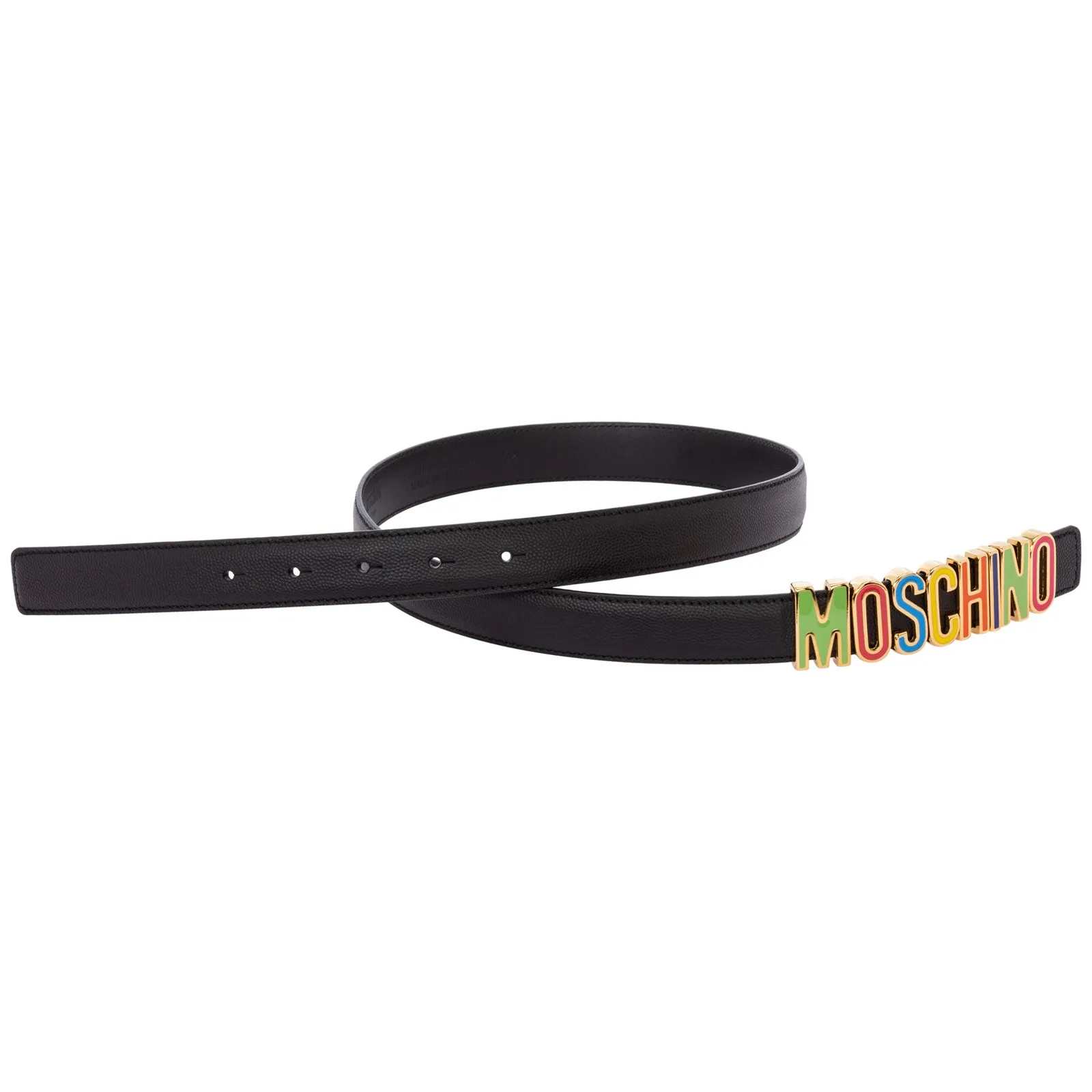 Moschino Rainbow Logo Plaque Belt