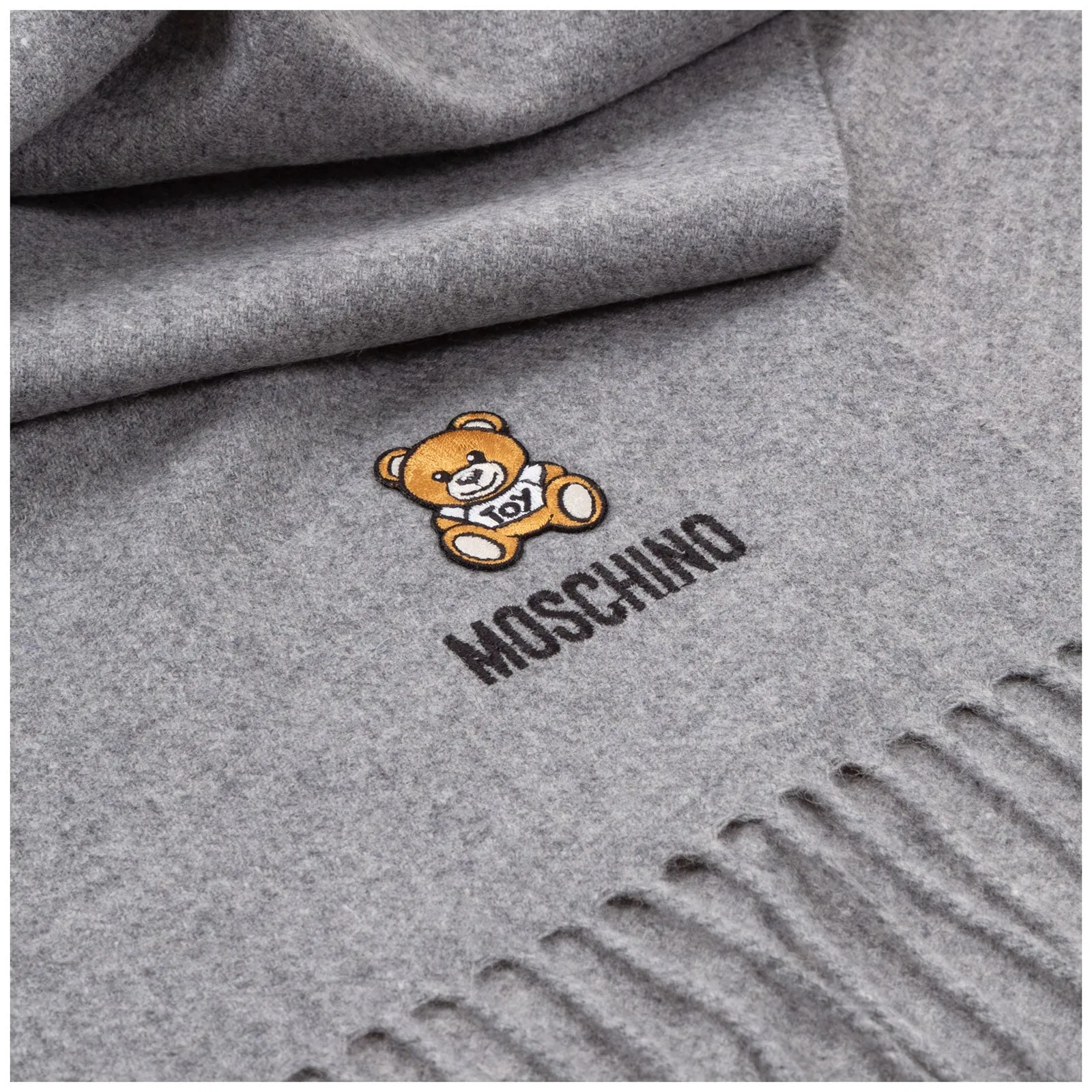 Moschino Teddy Bear Embroidered Scarf
