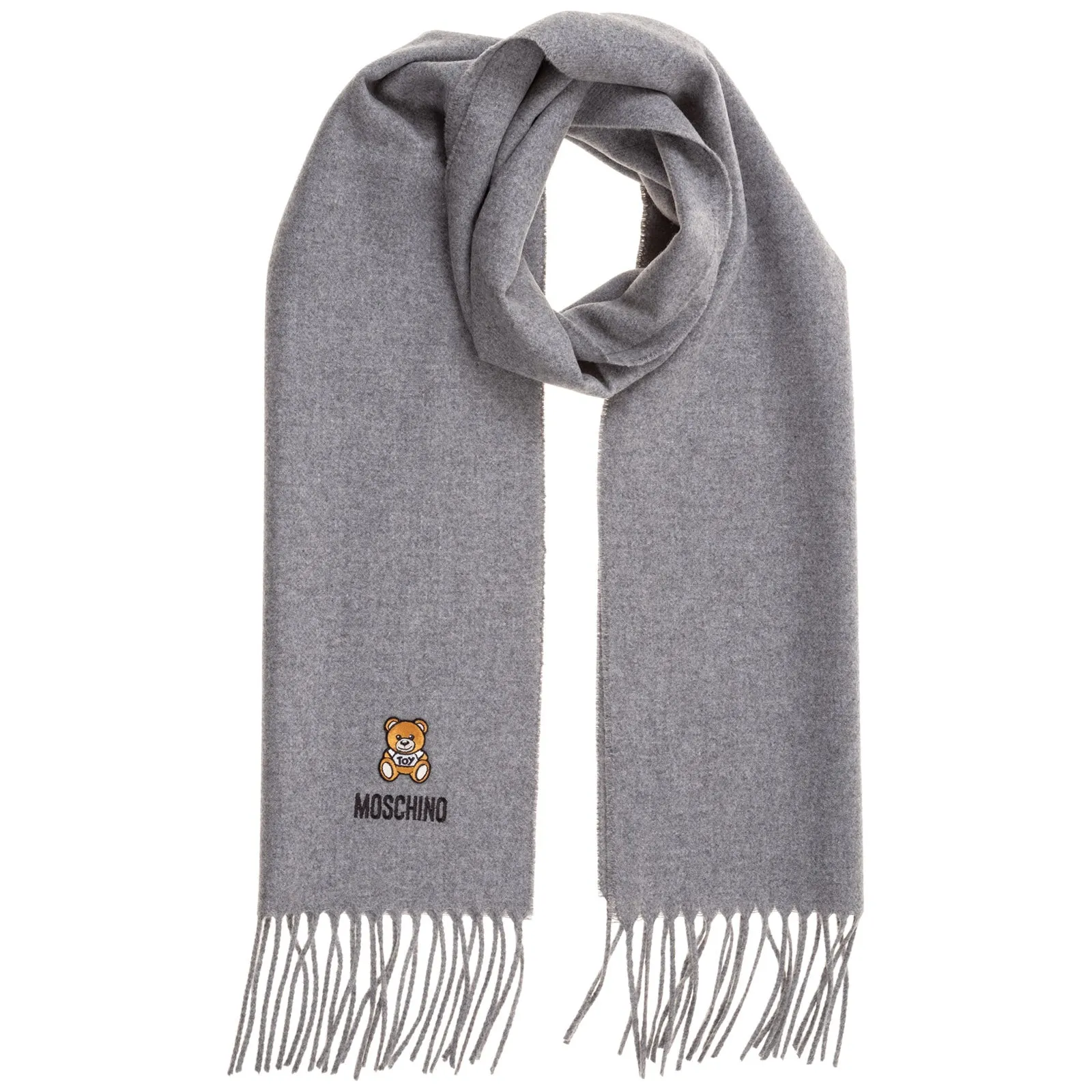 Moschino Teddy Bear Embroidered Scarf