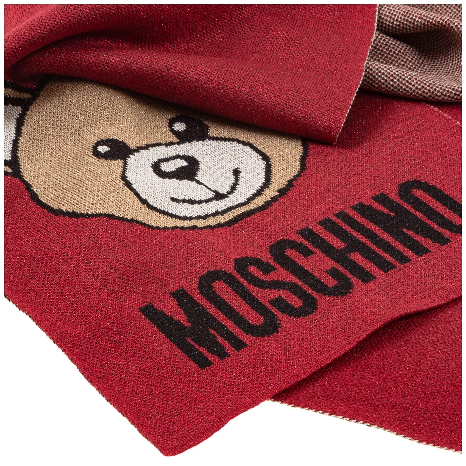 Moschino Teddy Logo Intarsia Scarf