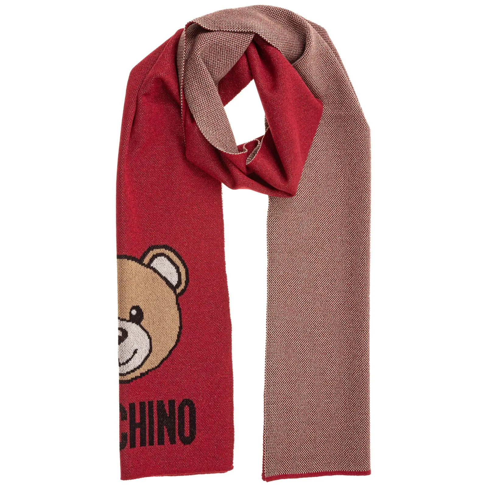 Moschino Teddy Logo Intarsia Scarf