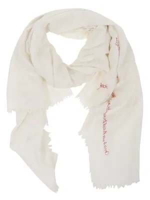 P.A.R.O.S.H. Embroidered Fringed Scarf
