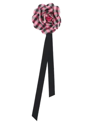 Philosophy Di Lorenzo Serafini Check Pattern Flower Brooch
