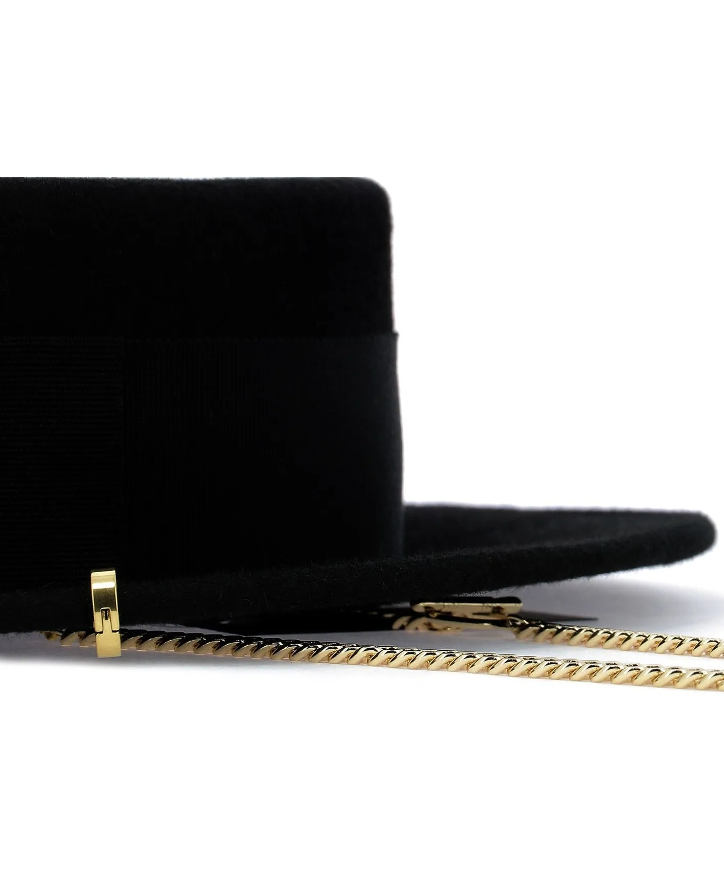 Ruslan Baginskiy Canotier Chain Embellished Hat