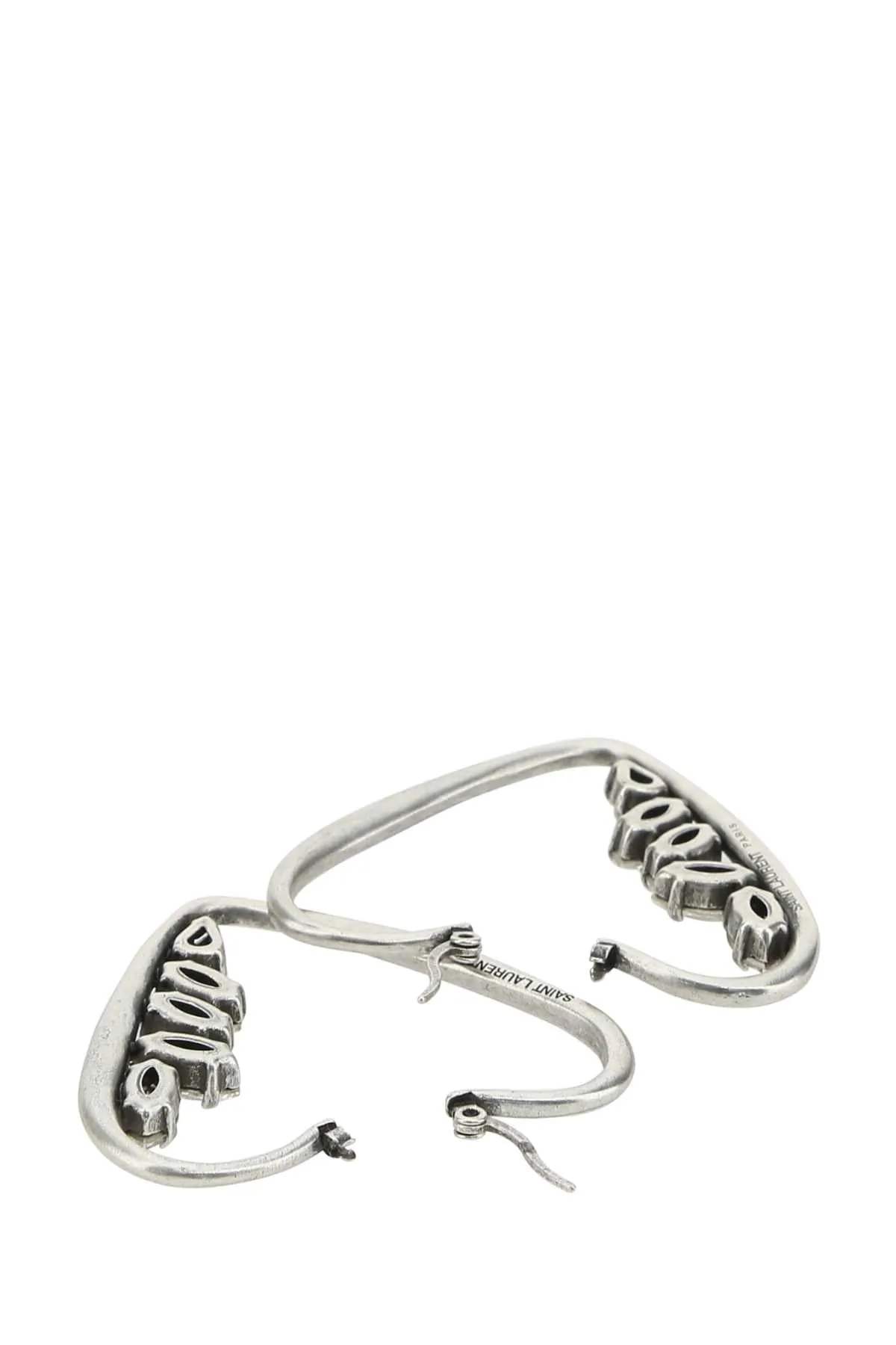 Saint Laurent Embellished Heart Hoop Earrings