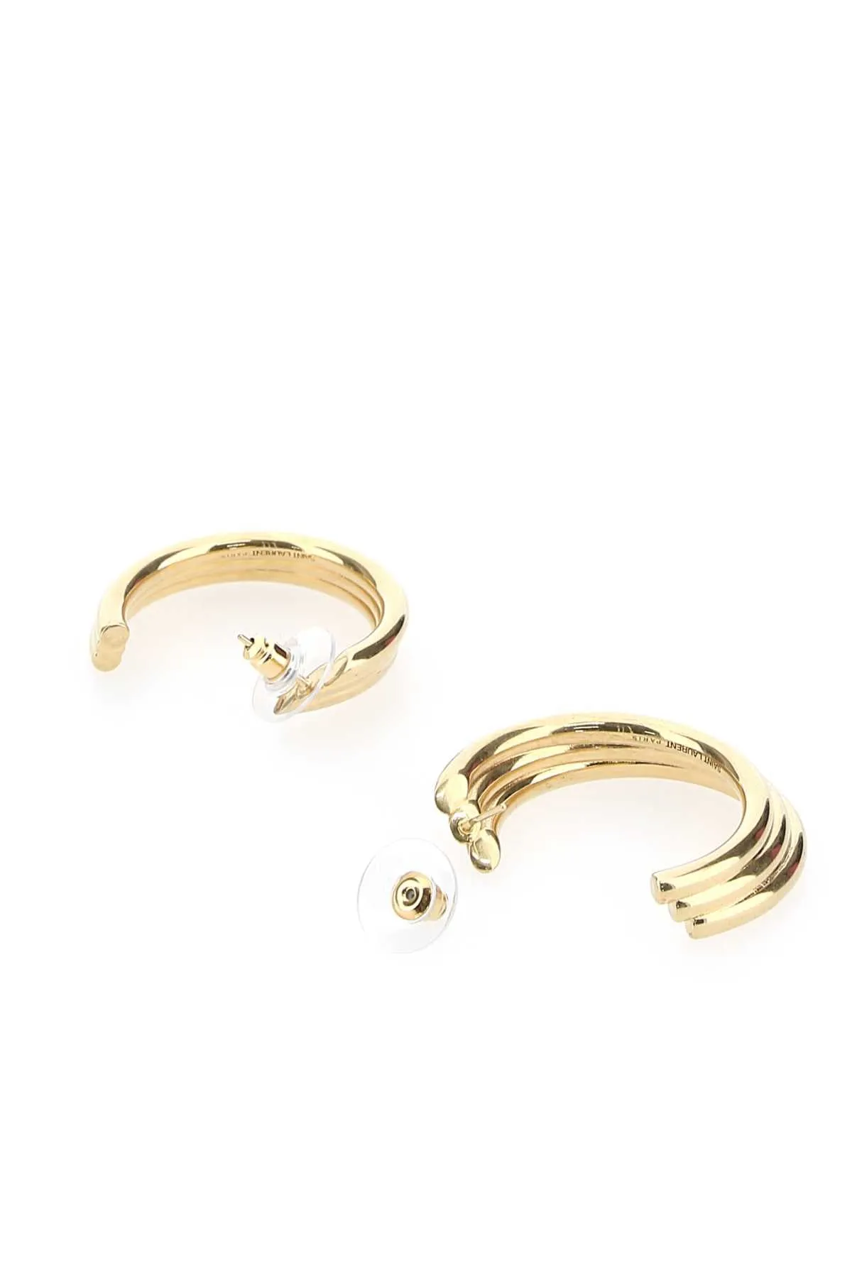 Saint Laurent Logo Detailed Hoop Earrings