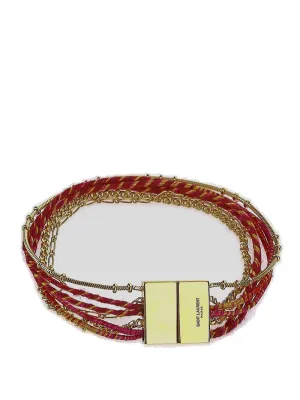 Saint Laurent Logo Embossed Bracelet