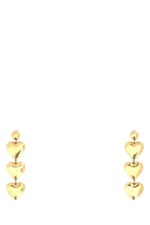 Saint Laurent Triple Heart Drop Earrings