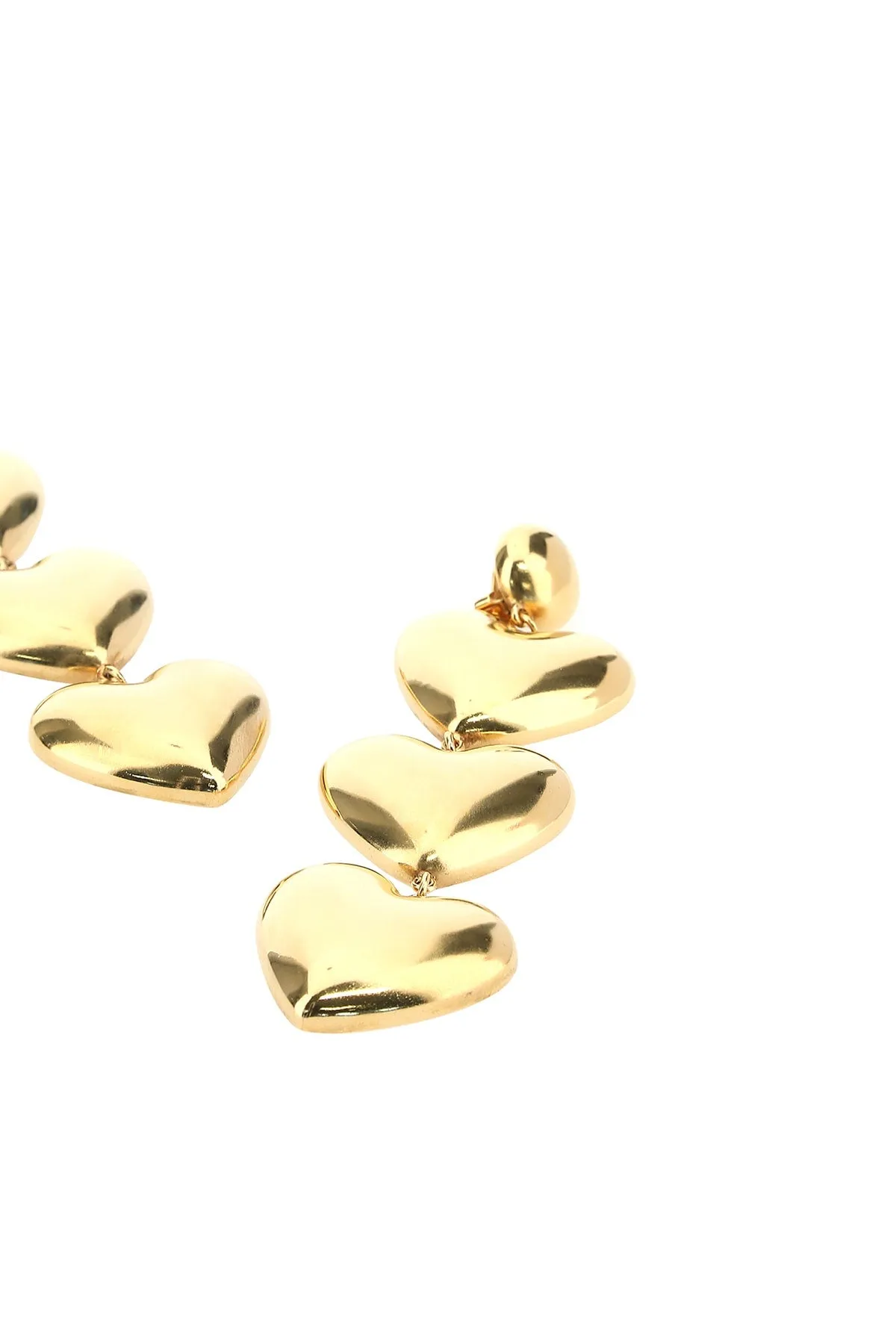 Saint Laurent Triple Heart Drop Earrings