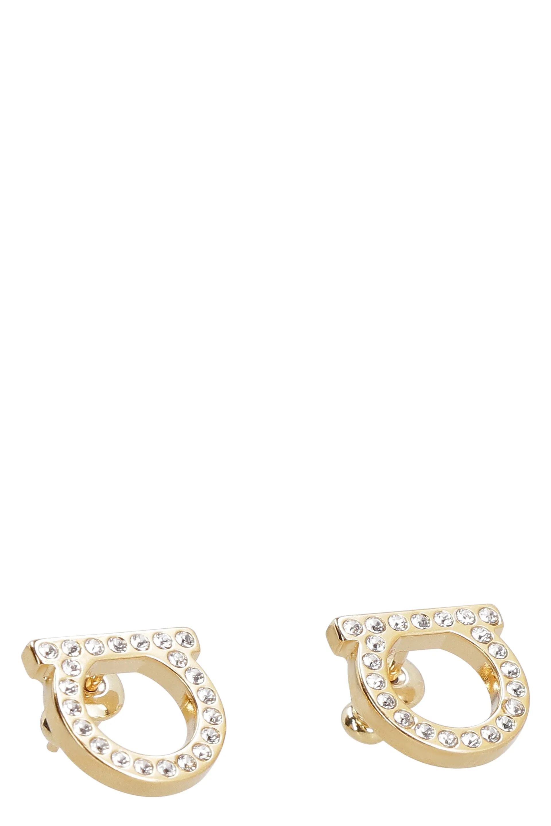 Salvatore Ferragamo Crystal Embellished Gancini Earrings