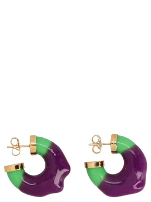 Sunnei Rubberised Hoop Earrings