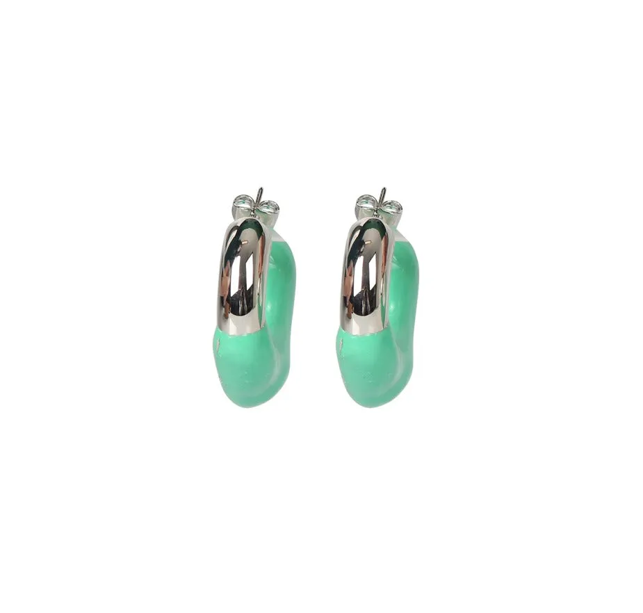 Sunnie Rubberised Hoop Earrings