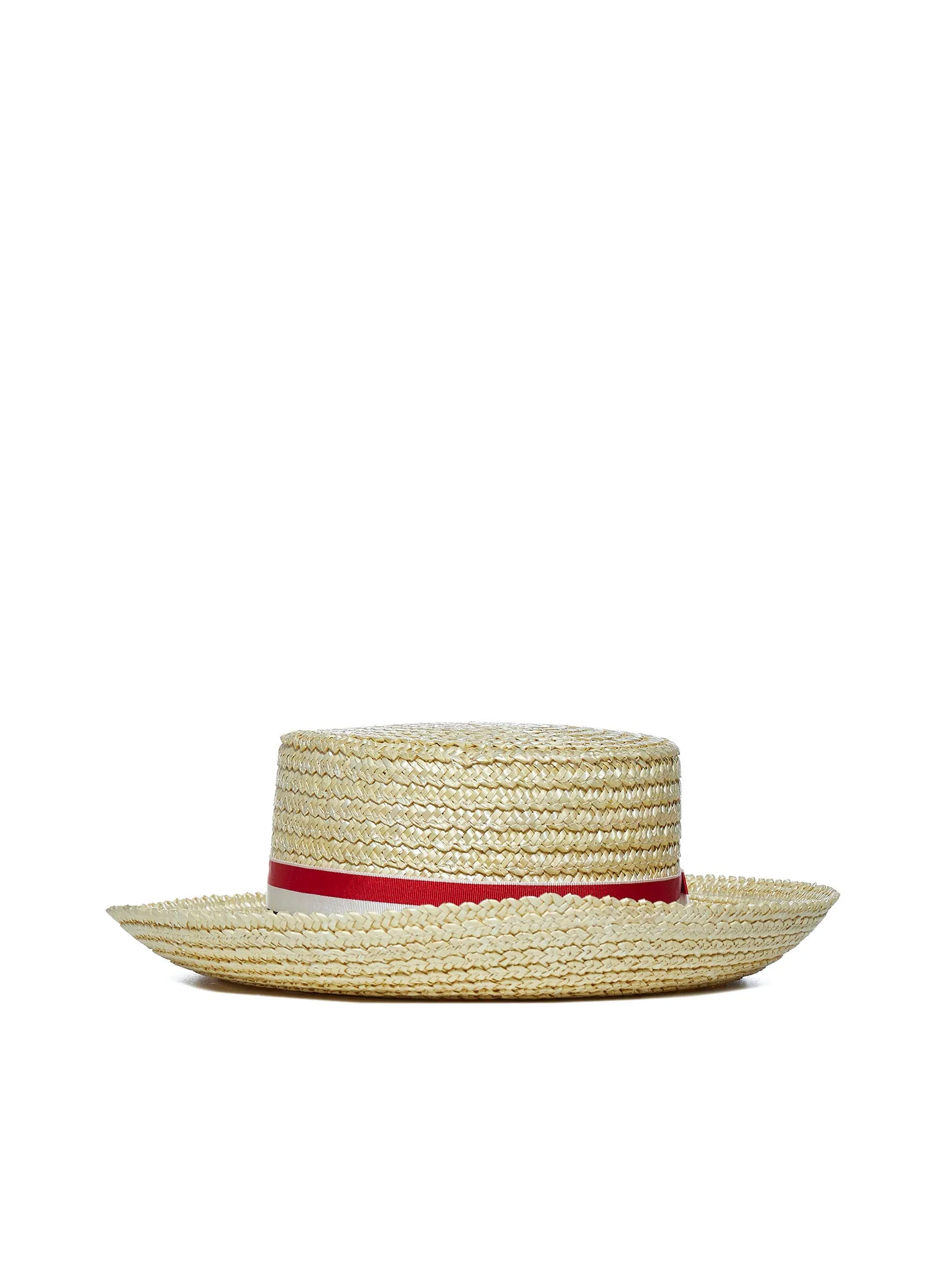 Thom Browne Embellished Braided Boater Hat