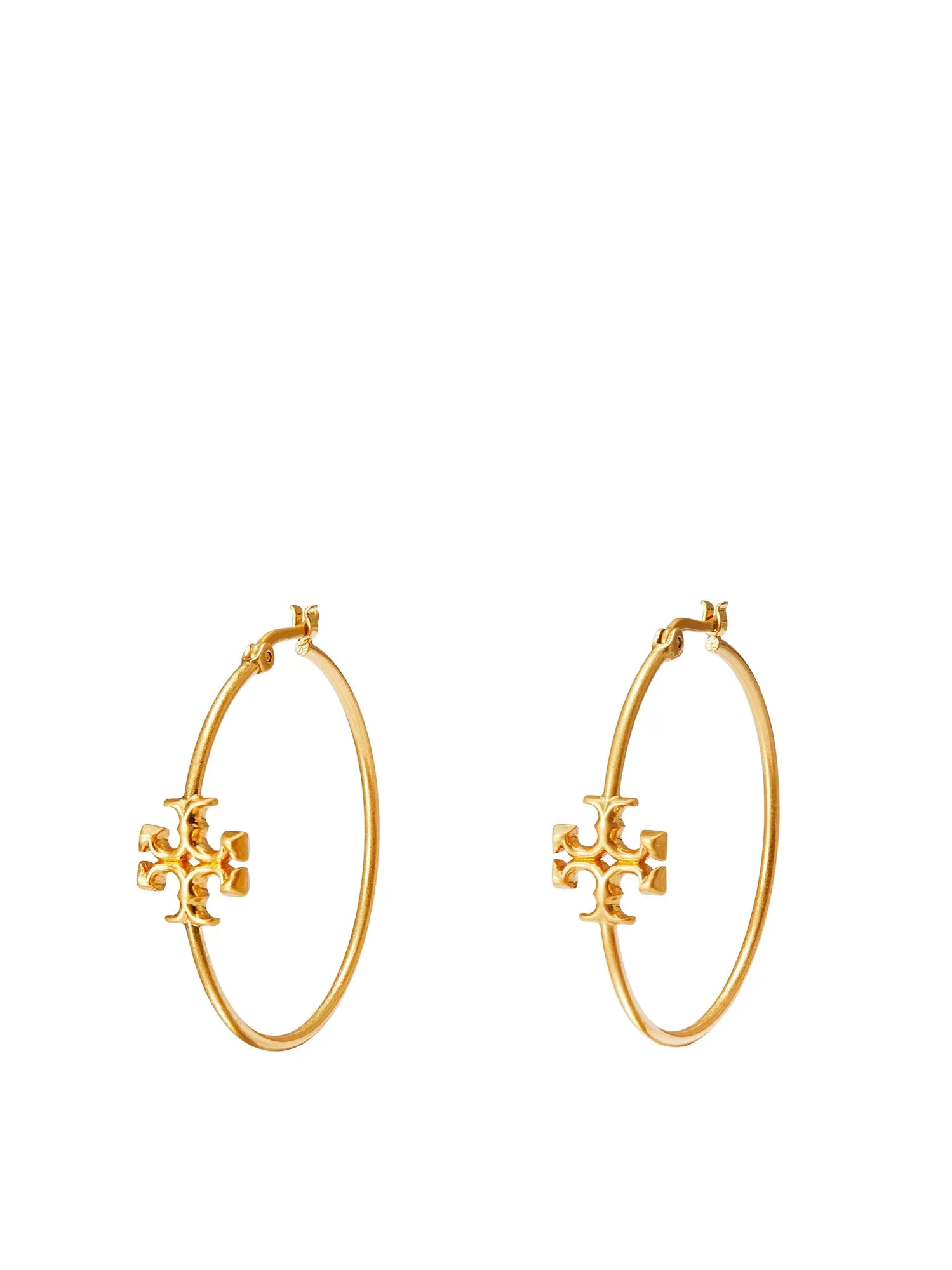Tory Burch Kira Logo Plaque Hoop Earrings